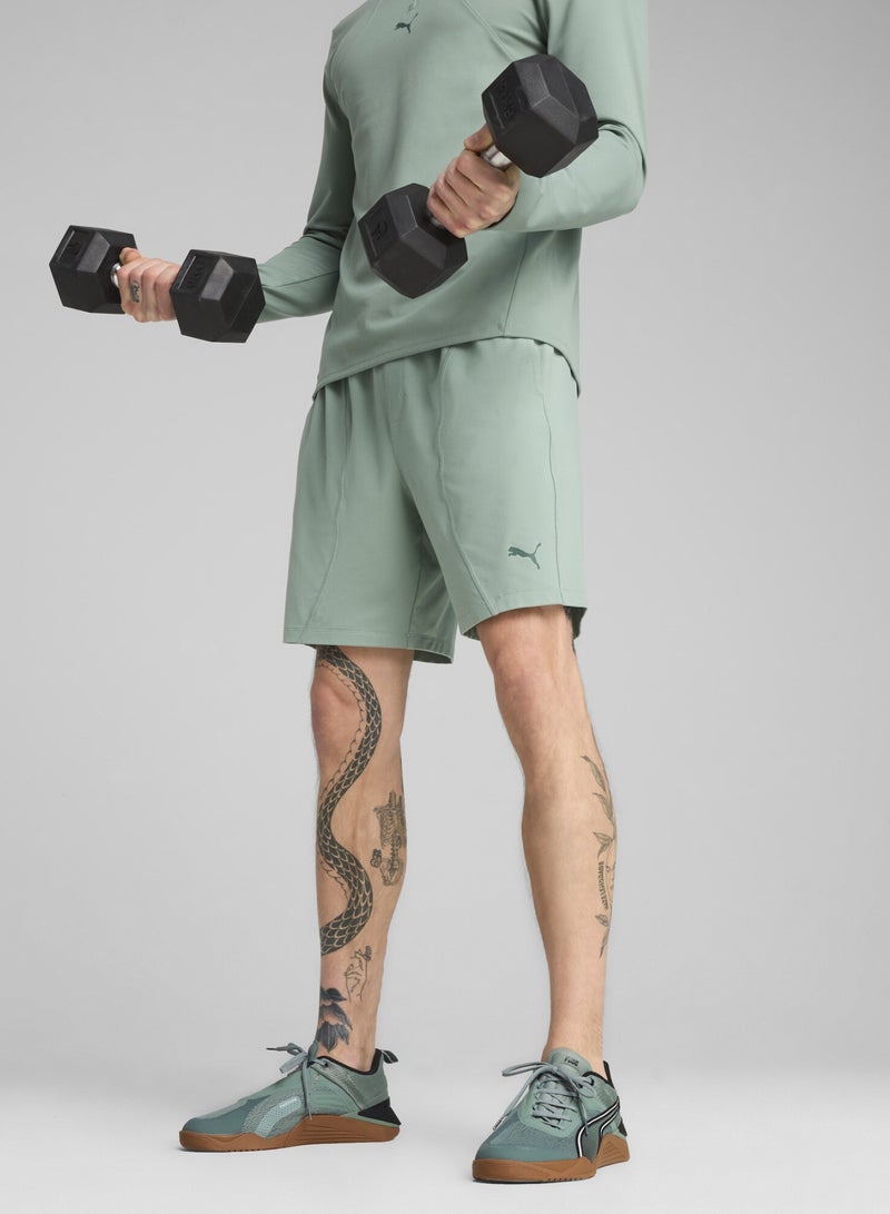 PUMA CLOUDSPUN 7" Mens Green Knit Shorts - Image 1